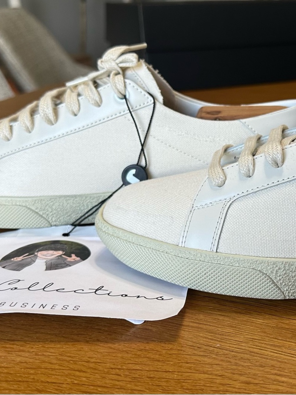 Saint Laurent Court Classic SL-06 Cream Ivory Sneakers Men. Size 7.5 - Picture 2 of 8